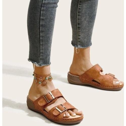 Retro Rome Color Female Shoes 2021 Slippers Womens Shoes Sandals Fashion Outdoor Women Sandals for Heels Wedges Shoes Slippers