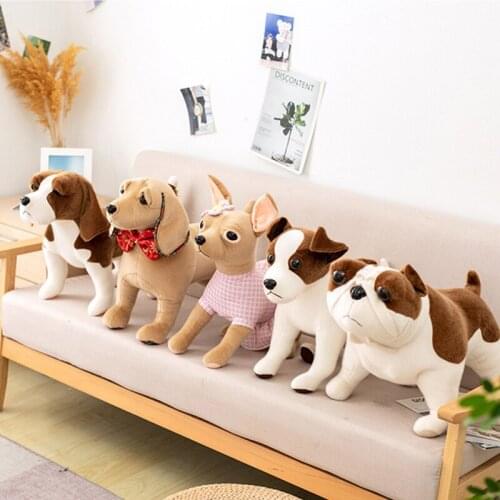 Lovely Plush Stuffed Toy Simulation Dogs Cartoon Sharpei Pug Bulldog Super Realistic Dog Toy Crafts Kids Gift Photo Props