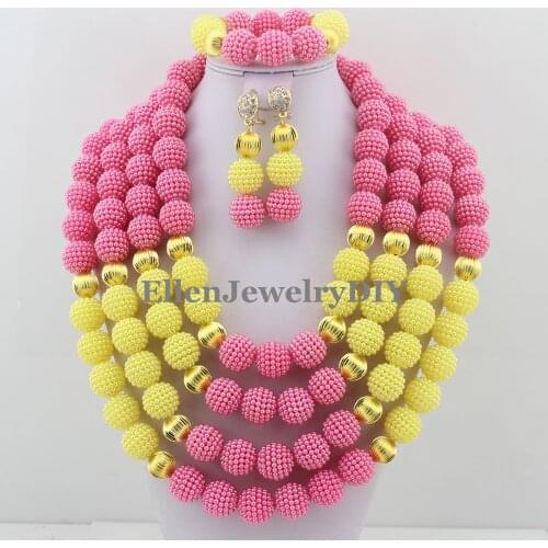 Amazing African Beads Jewelry Set For Women Gift Jewelry Necklace Set Crystal Beads Fashion Free Shipping W11586