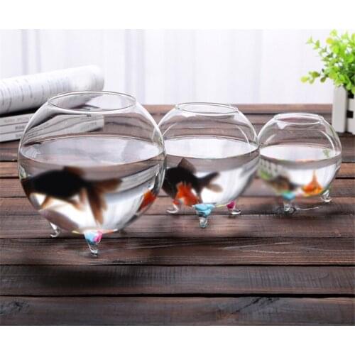 Clear Glass Vase Fish Tank Ball Bowl & feet/ Succulents Planter Terrarium Hydroponic Prop Desk Decor for Women Men