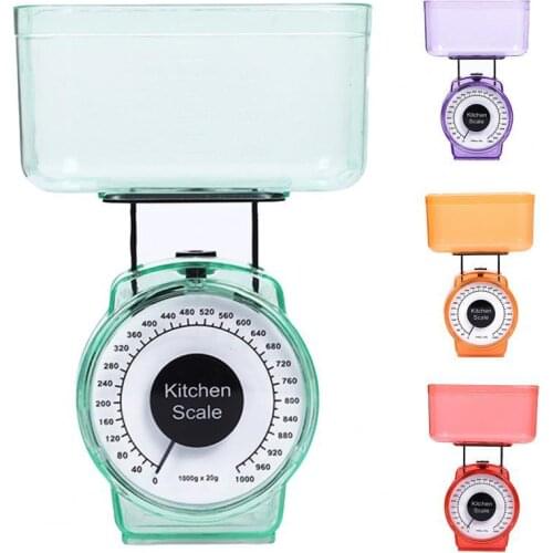 1PC 1kg Mechanical Kitchen Scale Gift Scale Gram Weight Bowl Scale Cooking Scale Kitchen Scale Mechanical Scale Spring Scale