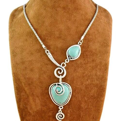 Vintage fashion Bohemian Charm Heart Bib Collar Statement Pendant Necklace Collares Women Jewelry