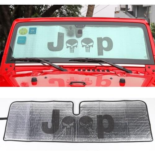 YCCPAUTO 1Pcs Auto Front Windshield SunShade For Jeep Wrangler JK Accessories 2007-2017 Car Window Solar UV Rays Protector