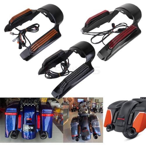 Motorcycle Tail Running/Brake/Turn/Warning Light Fender Extension Fascia For Harley Touring Street Glide Road Glide 2014-up
