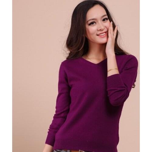 New 2020 Autumn Winter Fashion Women Sexy V-neck candy color Sweater Outerwear Pullovers Knit Cashmere Sweater Womens Clothes