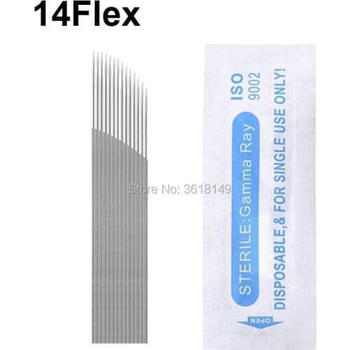0.3mm Lamina tebori 14 Flex Microblading Needles Tattoo Blade for Permanent Makeup Laminas for Manual Pen 3D Embroidery