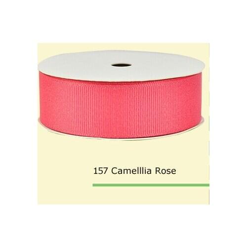 1/8" inch (3mm) Golden purl Camelllia Rose grosgrain ribbon