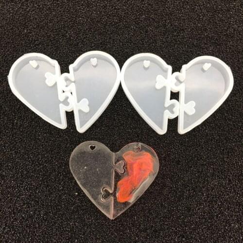 1pcs UV Resin beautiful Jewelry Liquid Silicone Mold Love heart Resin Charms Pendant Molds For DIY Decorate Making Jewelry