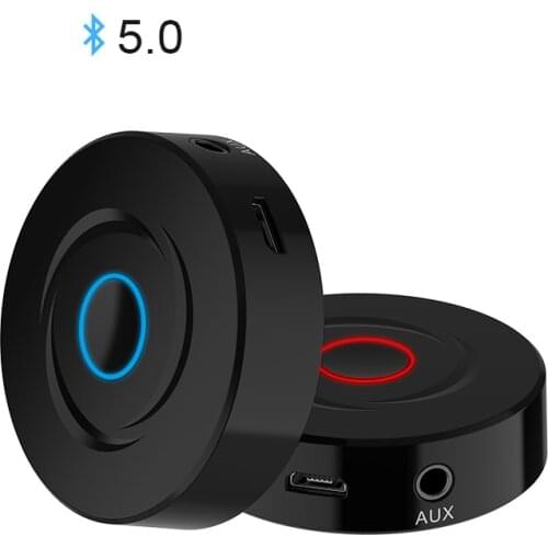 Bluetooth 5.0 Receiver Transmitter 2 IN 1 AUX 3.5mm Stereo Audio Round Wireless Bluetooth Adapter For Car TV PC Speaker Earphone