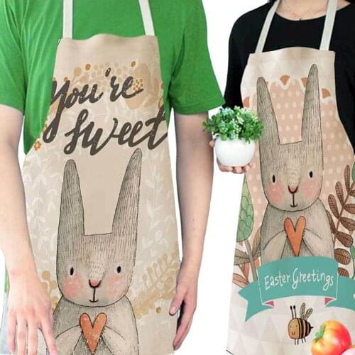 Apron for Women Men Cute Floral Print Sleeveless Housekeeping Apron Cotton Cooking Accessories