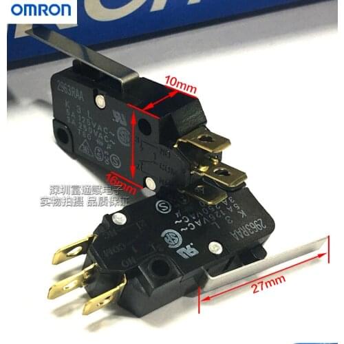 Import Japan OMRON large micro switch K3L with handle 3 pin switch button touch 5A 125VAC 3A250VAC