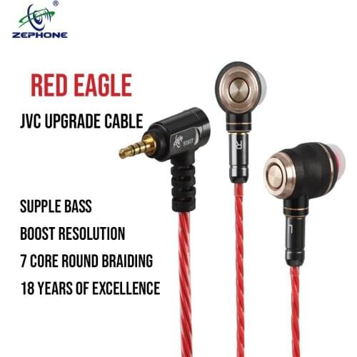 Zephone Red Eagle - JVC 7 core round braided 4.4 2.5mm Balanced Upgrade Cable - suited for FX1100/1200/850/FW002