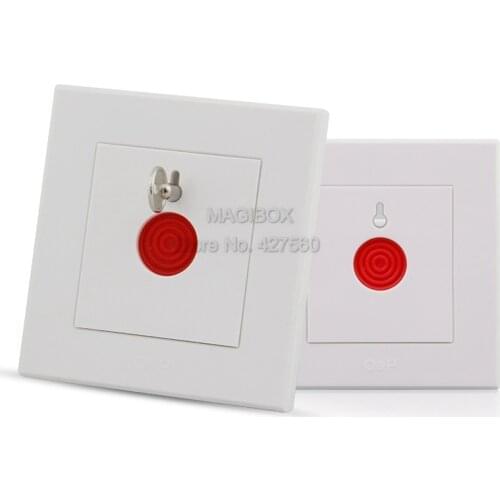 White Emergency Button Alarm Button Fire Alarm Emergency Switch Alarm Access Control Switch with Key 86*86mm
