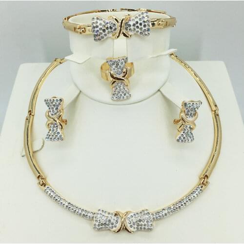Wholesale new dubai gold jewelry womens fashion necklace boutique jewelry set wedding necklace 24k gold design necklace