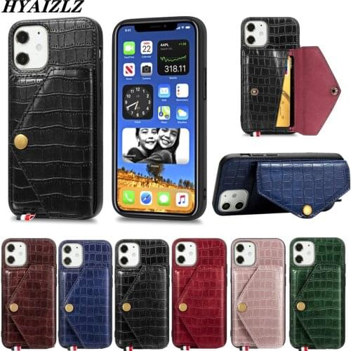 Crocodile Pattern Leather Case for iPhone 12 Mini 11 Pro Max SE 2020 XS XR 6 7 8 Plus Card Holder Wallet Magnetic Car Back Cover