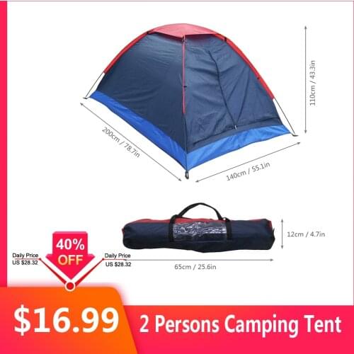Lixada Outdoor Camping Tent Travel For 2 Person Beach Tent for Fishing Hiking Mountaineering with Carrying Bag 200x140x110cm