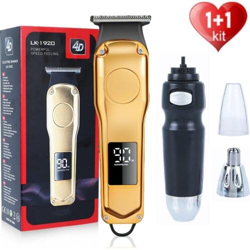 Hair Clipper Trimmer Barber Hair Clipper Electric Cordless Beard Trimmer for Men Haircut Machine with Nose Hair Trimmer Dropship