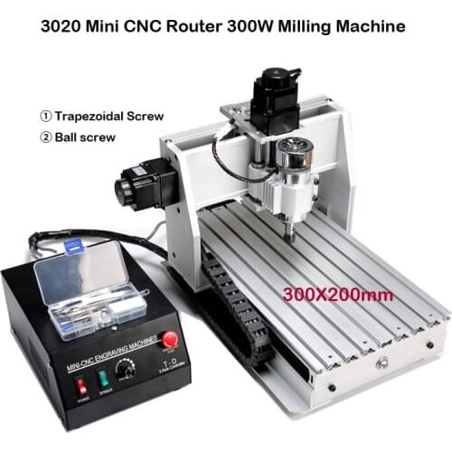 Mini CNC Router 3020Z-DQ 3020T-DJ CNC Milling Machine 300W Spindle 3 Axis Engraver with LPT Port