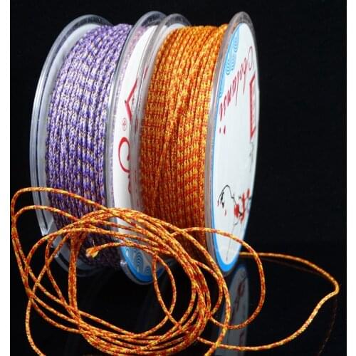 About 0.9mm Add gold colorful thread Multicoloured line Cotton nylon Mann wave line DIY Knit bracelet thread inelasticity cord