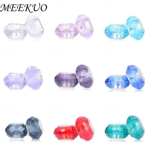 Fashion New 9 Colors Glass Beads Fit Charms Bracelets Necklaces 14*8*5mm European DIY Beads jewelry