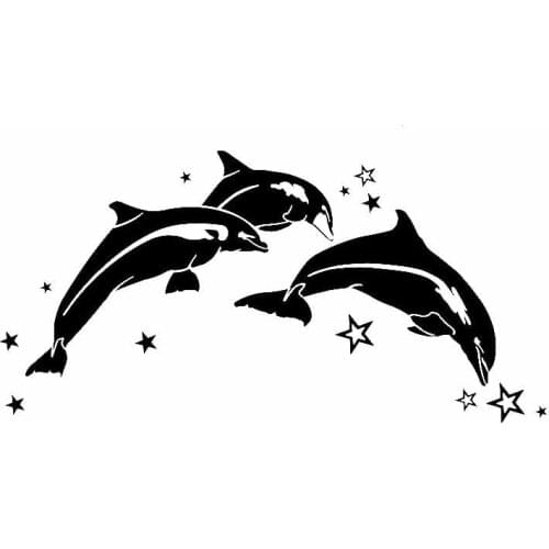Dolphin Car Sticker Animal Fish Decal Rear Windshield Rood Decor Removable AL438