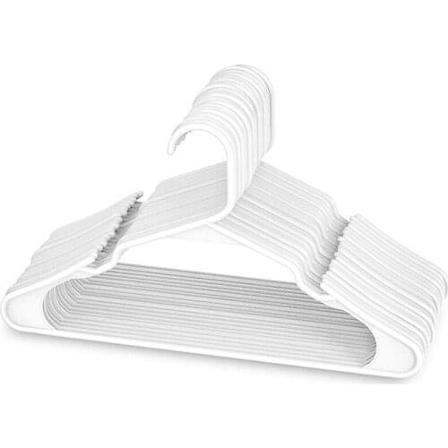 New White Plastic Hangers, Plastic Clothes Hangers Perfect for Everyday Standard Use, Clothing Hangers (White, 20 Pack)
