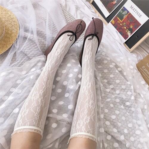 Spring and summer new products lace socks tube socks socks cute loli flower vine pile socks female skateboard all-match socks