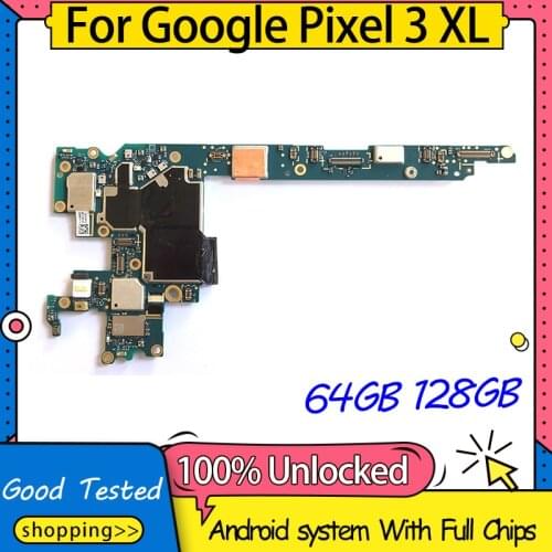 Original For LG Google Pixel 3 XL Motherboard, 64GB 128GB 100% Unlocked For LG Google Pixel 3 XL Logic Board Mainboard