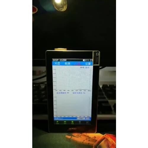 Portable illuminometer for light source spectral light composition and flickering test