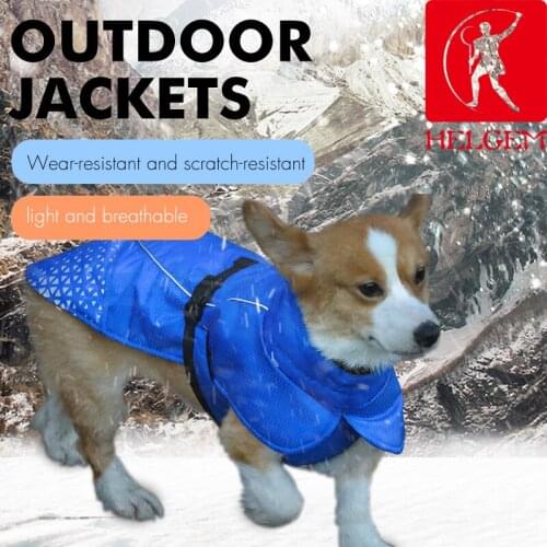 HELGEM Professional Pet Outdoor Autumn And Winter Waterproof And Breathable Warm Raincoat For Dogs