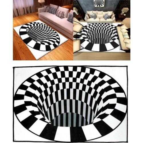 Rectangle Carpet 3D Illusion Bedroom Mats Home Carpet Doormat Area Rug