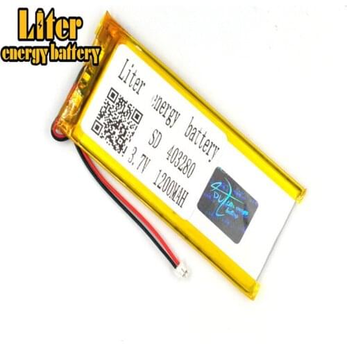 Plug 1.5-2P 403280 3.7V 1200mah MP3 MP4 MP5 small toys Bluetooth stereo LiPo Battery Li-polymer Battery