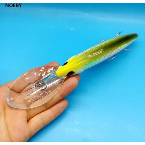 NOEBY 1pcs/Lot Big Tongue Minnow Lure 73g/160mm 9colors Slow Sinking 3D Eyes Artificial Big Hard Bait Fishing Lure