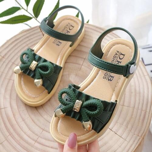 Girls Sandals 2021 Summer new Children Fashion Princess Shoes Bow Childrens Shoes Little Girls Baby Sandals Slippers Size 21-30