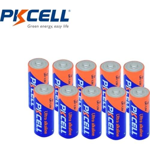 10PCS PKCELL LR1 1.5V Alkaline battery N size AM5 MN9100 910A duty Primary and Dry Batteries for Electronic Toys Calculators
