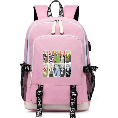 Yuri on Ice Anime School Bags Oxford Womens backpack Pink Bookbag Large Travel Back Pack USB Laptop Bagpack Mochila Feminina
