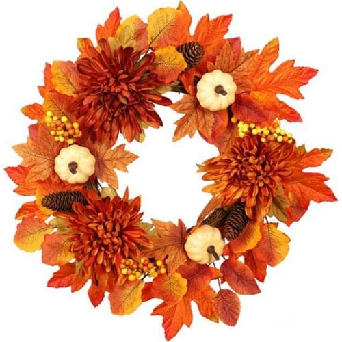 Thanksgiving Glowing Wreath Artificial Maple Leaves Wreath Decor