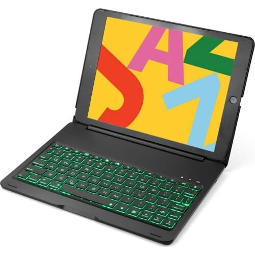 Slim Smart 7 Colors LED Backlit Aluminum Wireless Bluetooth Keyboard Case Stand Cover For New iPad 10.2 7th Generation 2019