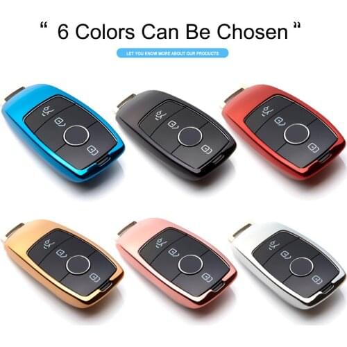 TPU Protection Car Key Case Cover Skin Shell For Mercedes Benz 2017 E Class W213 2018 S Class E200 E260 E300 Key Fob Ring Chain