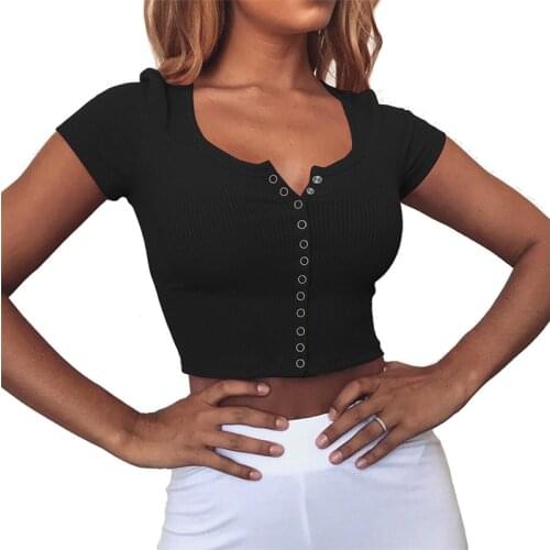 Summer Womens Fashion Solid Color Sexy Knitted Stretch Short Sleeve Crop Top Casual Soft Thin Sweater Cardigans With Button