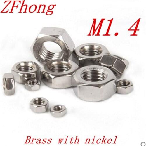 1000pcs/lot brass wiht nickel m1.4 hex nut