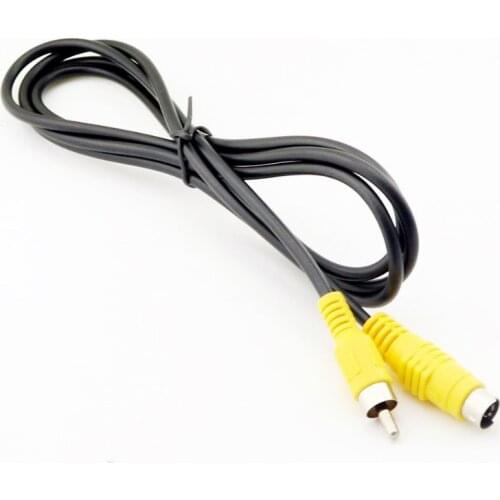 1x Mini DIN 4 Pin S-Video Male Plug To AV TV RCA Male Plug Audio Video Adapter Connector Cable 5FT/1.5M