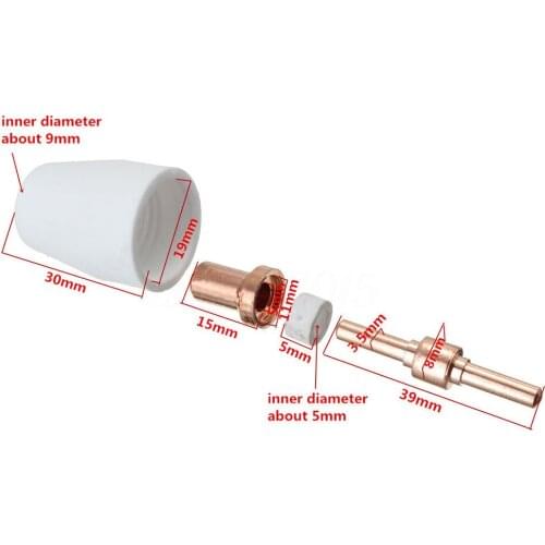 40 Pieces Air Plasma Cutter For PT-31 LG-40 Torch CUT-40 50 Consumables Extend Tips Nozzles Vertex Rings Power Tool Accessories