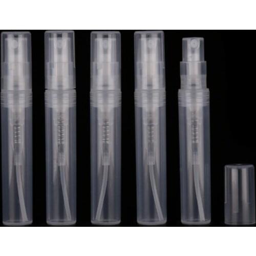 5000pcs/lot 2ml 3ml 5ml Empty plastic spray perfume bottle vial sample Transparent perfume atomizer tube