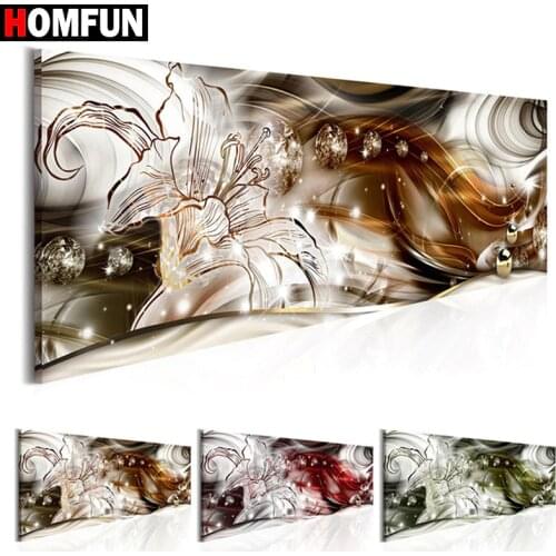 HOMFUN Diamond painting "Orchid flower landscape" Full Square/Round Drill Wall Decor Inlaid Resin Embroidery Craft Cross stitch