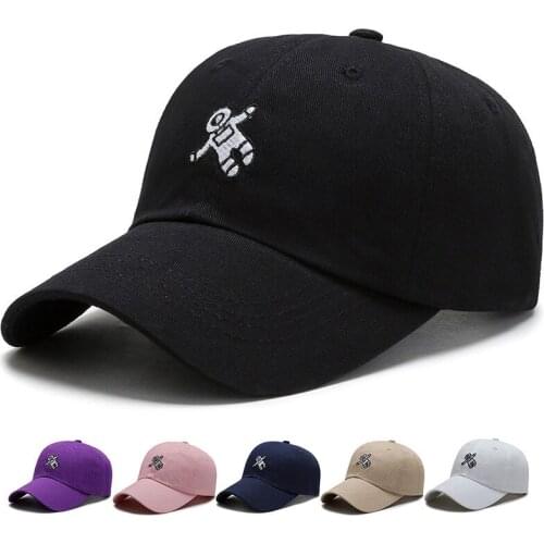 2021 Unisex Fashion Embroidered Astronaut Dad Hat Cotton Men Baseball Cap Hip Hop Summer Women Snapback Hat Bone Gorras Hombre