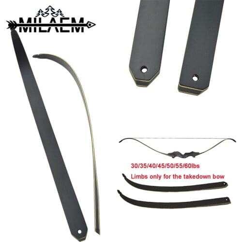 1 Pair Archery Takedown Recurve Bow Limbs 30/35/40/45/50/55/60lbs High Strength Wooden Laminated Bow Limbs Hunting Accsssories