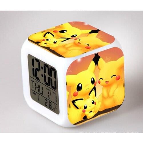 Pet Monster Alarm Clock LED Digital Clock 7 Color Changing Night Light Glowing Kids Desk Clock Children Gift with Thermometer