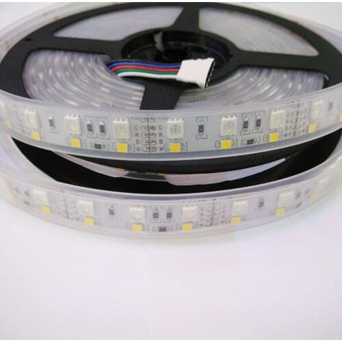 Double row 600LED,FREE DHL 50m/lot 5050&2835SMD RGBW LED strip,RGB+WW/RGB+CW DC12V IP67 waterproof LED strip 120LED/m
