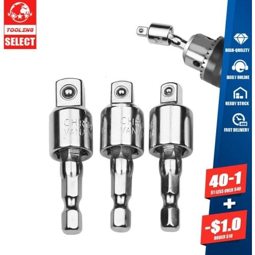 360 Degree Sleeve Electric Hex Handle Wrench Square Head Conversion Tool Parts Connecting Rod Power Drill Accessories Set Chuck